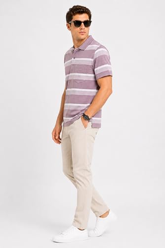 Image of SANE ORIGINALS Half Sleeve Polo T-Shirt for Men with Pocket || Stripe Collar and Pocket T-Shirt for Men Half Sleeves