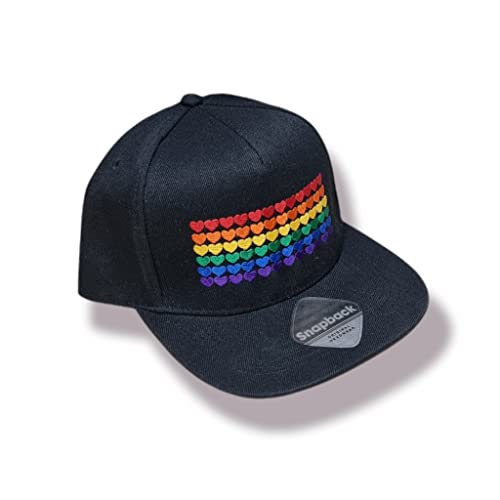 Mützenfritze Hochwertig bestickte Snapback Cap Rainbowhearts. Ideal für CSD, Pride usw. Größenverstellbar