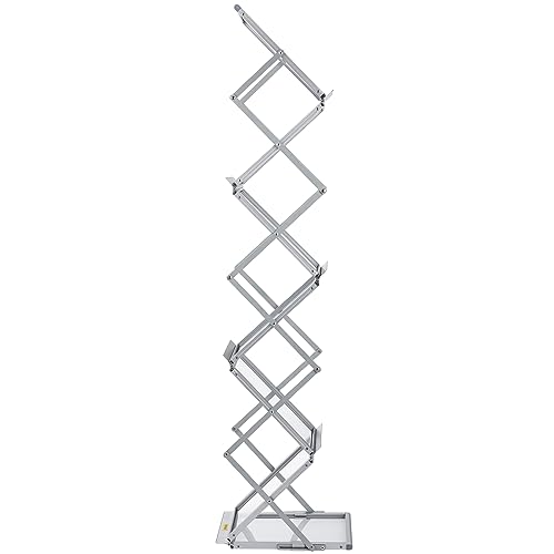 VEVOR Literaturständer, 6 Taschen, Pop-Up-Aluminium-Magazinständer, Leichter Kataloghalter, Ständer mit Tragetasche für Wohnzimmer, Hotel, Messe, Ausstellung, Büro