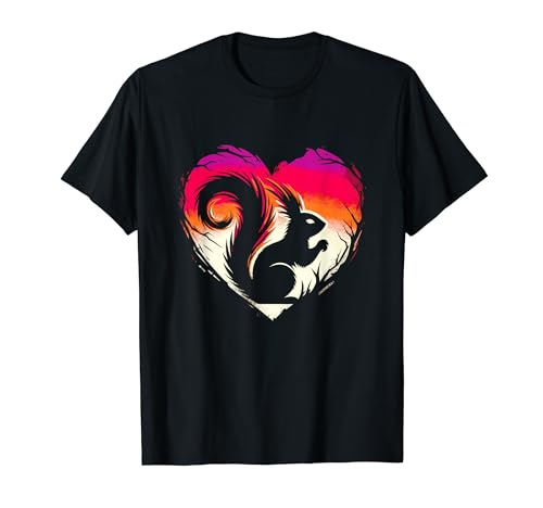 Corazón de ardilla – Retro Lindo Ardilla Roedor Animal Amante Camiseta