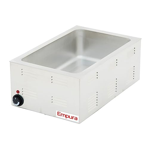 EMPURA Full-Size Commercial Food Warmer | Portable Steam Table Countertop Bain Marie for Concession Stand Buffet Caterer Hotel | 12