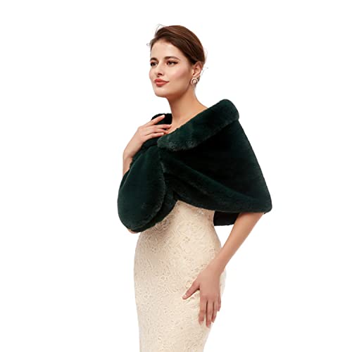 WOWBRIDAL Faux Fur Shawl Wrap Stole Shrug Winter Bridal Wedding Cover Up2