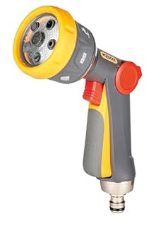HOZELOCK - Multi-Spray Gun Plus : Compact Multi-task Gun, Watering & Cleaning, Lockable: 6 Spray Patterns