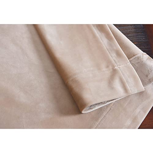 SBTXHJWCGLD Heavy green velvet curtain blackout soundproof curtains, Opaque curtains with curling tape For living room bedroom, 2 panel,dark green,Champagne,150X270cm - Image 5