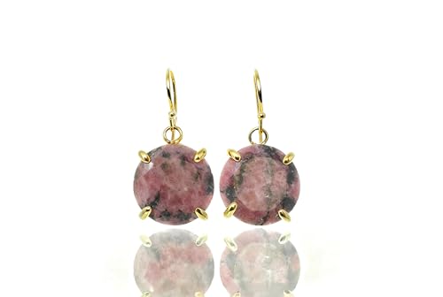 Boucles d'oreilles en rhodonite sous forme de pendants personnalisables pour sublimer vos soirées