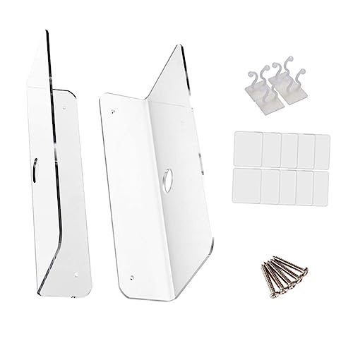 CHICAMPERA 1set Mensola Per Altoparlanti Trasparente Supporto Wall Storage Rack Per Televisori e Accessori Installazione Facile Per Casa e Ufficio Fermacavi