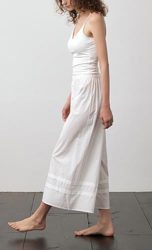 CHARTOU Women Flowy Wide Leg Palazzo Carpi Pants with Pockets Lightweight Crop Pants3