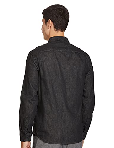 Image of Marks & Spencer Mens Solid Polyester Blend Collared Neck Regular Fit Easy Iron Shirt (Pack of 2)