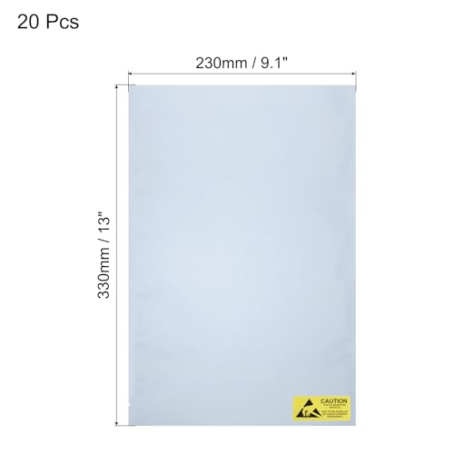Image of MECCANIXITY 20Pcs Anti Static Bags ESD Shielding Bag Flat Open Top Anti Static Bag for Electronic Devices9x13 Inch(230x330mm)