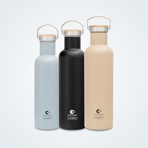 Image of Clay Craft Vacbott Melissa Classic Double Walled|18 Hours Hot and 24 Hours Cold Vacuum Insulated Flask 860ml 2 Pcs Steel Bottles for Travelling|BPA-Free|Leak Proof|BIS Certified|1Year Limited Warranty