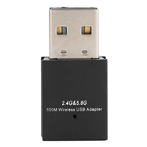 ASHATA USB Bluetooth Dongle, 600Mbps USB Network Adapters, 2.4G 5.8G Bluetooth Network Receiver for PC Laptop Desktop, Compatible with Win10/8/8.1/7/ XP/Vista/for Android
