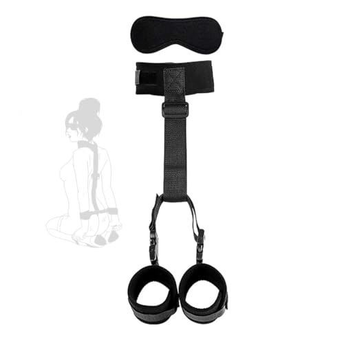 1 ensemble d'exercices de yoga réglables de la nuque au poignet, de couleur noire