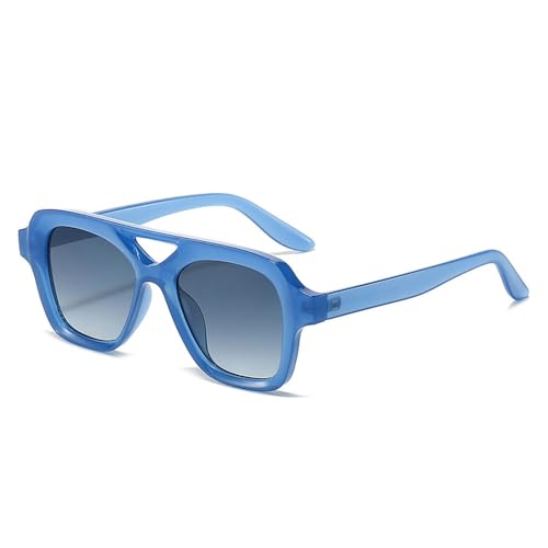 Lunettes de soleil double pont pour vos sorties d'été et festivals en look dégradé bleu-vert