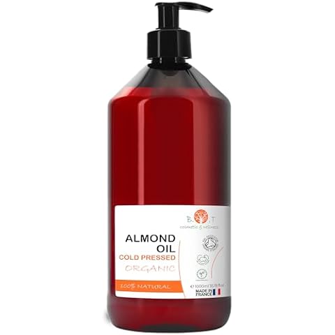 Organic Cold Pressed Almond Oil for Body and Hair Cover