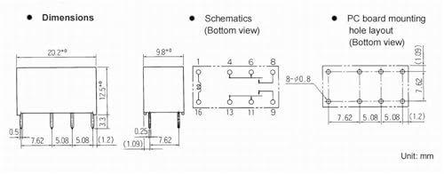 Relais 8 broches M4S-24HAW 24V DC composant electronique de commutation 4078