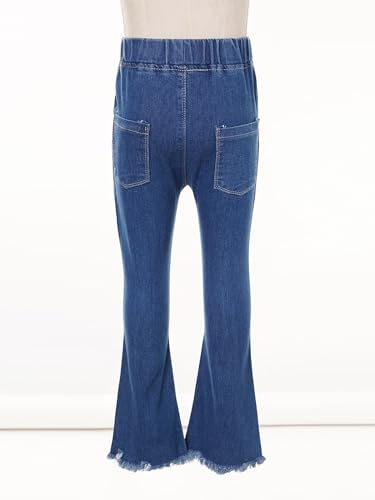 Jhaoyu Kids Girls Skinny Flare Jeans Elastic Waist Denim Pants Wide Leg Casual Bell Bottom Jeans Clothes4