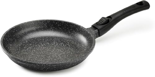 Pradel Excellence PCUI001011 - Cacerola de aluminio fundido de 24 cm, tapa de cristal, revestimiento antiadherente, mango extraíble, color negro