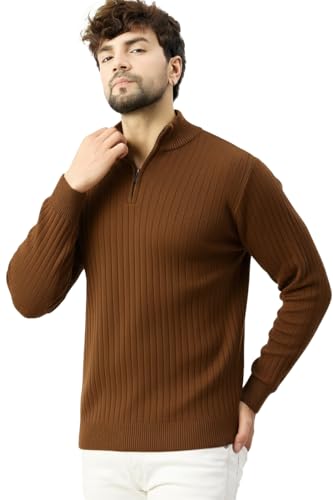 Image of Pivl Men's Winter Half Zip Solid Warm Sweater