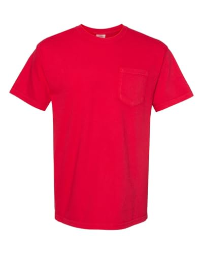 Image of Comfort Colors Men's Adult Short Sleeve Pocket T-Shirt (6030) Red