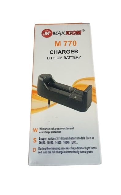 MICROUSB Compatible with MAXICOM M770 3.7V 26650, 18650, 14500, 16340 Charger Lithium Battery (PIC 1)-image-1