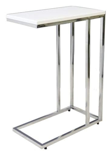 ASPECT Bellini Sofa Side End Laptop Table, Wood White, 46 x 25.5 x 63.5 cm