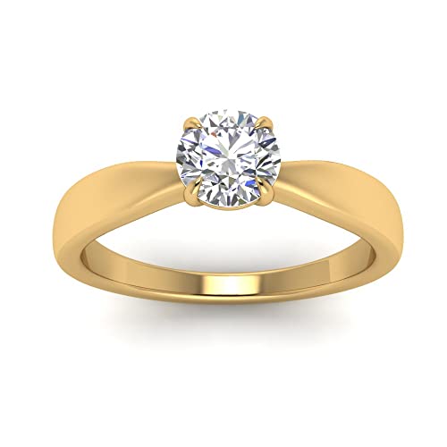 Pierre précieuse bague solitaire chic en or jaune pour style femme décontractée