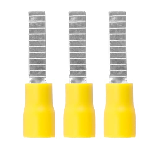 Image of Alide 100 Pcs Crimp Bl-ade Terminals, 48A, Electro-Tin Plated Copper Crimp Connectors, for Electronic Industry, Equipment, Industrial, Etc (yellow)