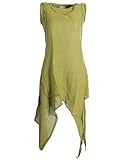 zipfel tunika in großen größen Lagenlook Vishes - Alternative Bekleidung - Asymmetrisches armloses Lagenlook Zipfelkleid hellgrün 48
