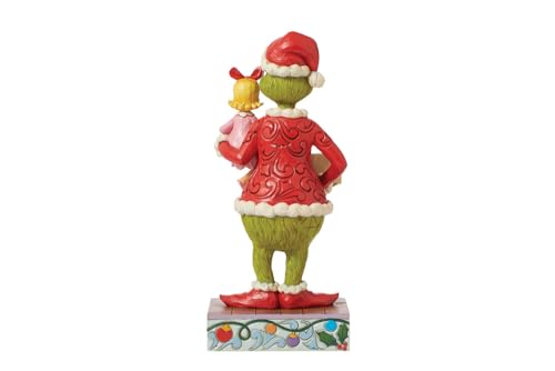 Enesco Dr. Seuss Grinch por Jim Shore Grinch e Cindy Lou, estatueta de placas impertinentes e bonita