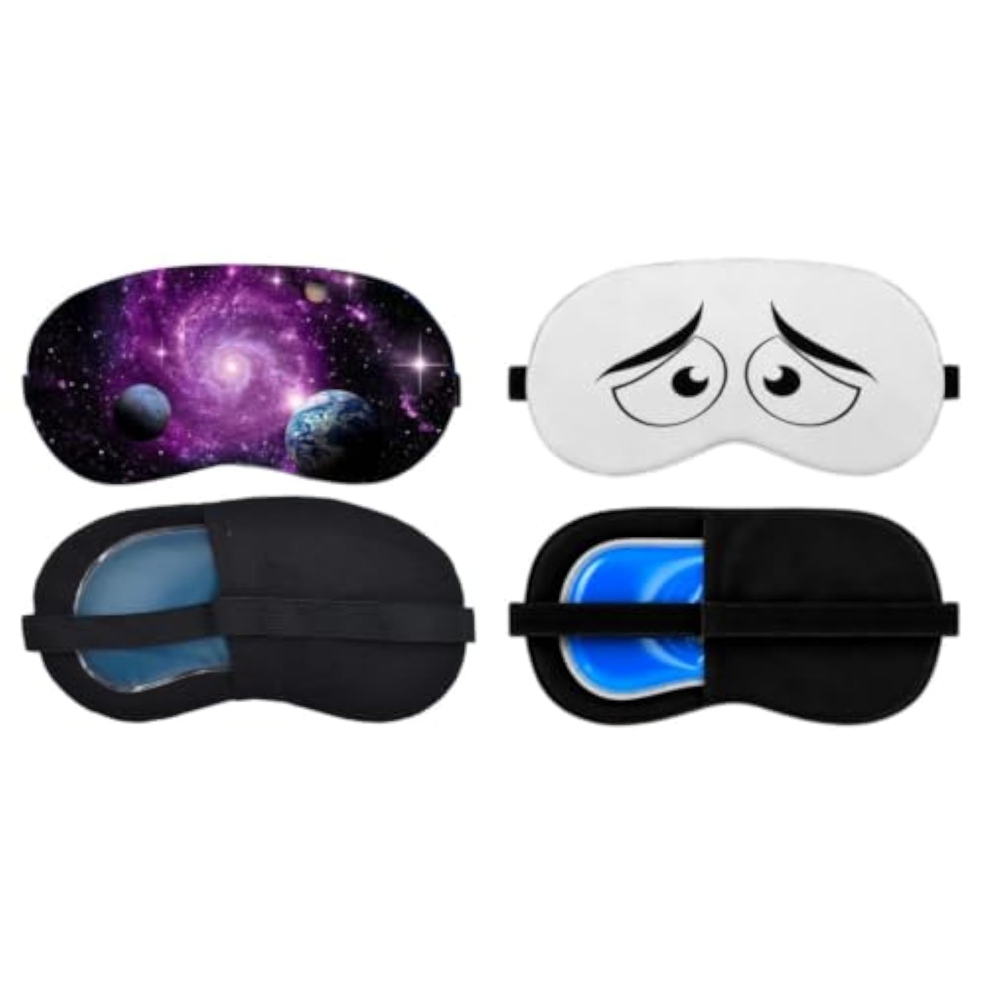 Sleep Eye Mask Pack of 2 Soft Blindfold for Travel