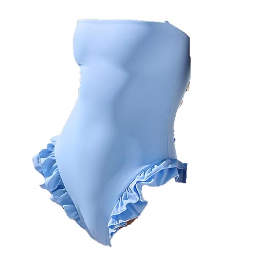 MXVPY Womens Cute One Piece Swimsuit Fashion Ruffled Monokini Swimwear-Solid High Cut Tummy Control Adjustable Straps2