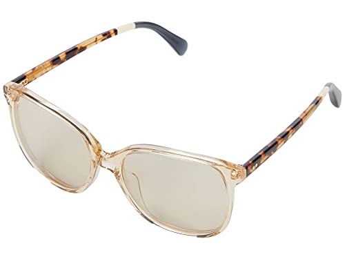 Lunettes de soleil papillon TOMS en cristal champagne et branches ecailles