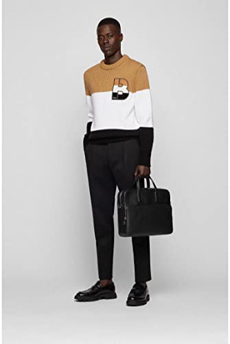 BOSS Heren Crosstown S doc case aktetas van Italiaans leer met logo in reliëf grootte, zwart 1, One size - Image 6