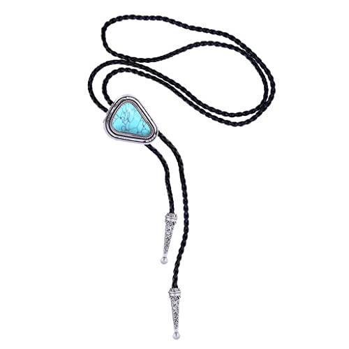 Image of Btilasif Bolo Tie- Tiger Eye Stone Bolo Tie Leather Necktie Western Jewelry Accessories for Women Men