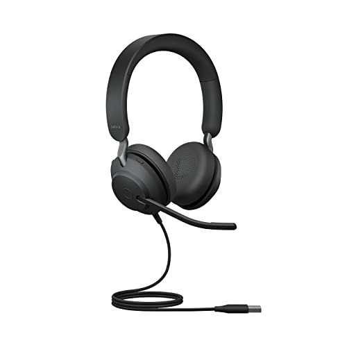 Jabra Evolve2 zestaw słuchawkowy 40 PC – Noise Cancelling UC z 3 mikrofonami – kabel USB-A – czarny