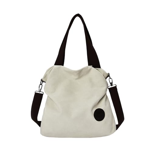 Élégant sac en toile à poignée supérieure coloris blanc silhouette moderne