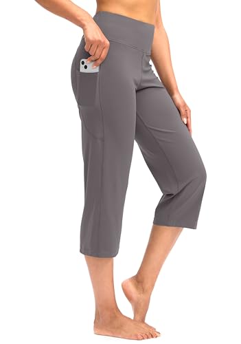 Image of G Gradual Capri Pants for Women High Waist Workout Yoga Pants with Pockets Tummy Control Leggings Crop Straight