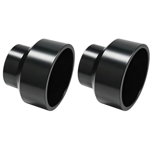 Image of LESSO 2PCS 1-1 /2 inch x 1-1 /4 inchABS Increaser Reducer Coupling,(HUB x HUB) Black