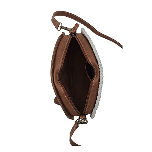 Image of Myra Bag Western Leather Round Bag for Women - Crossbody Purse Shoulder Bag Marigold