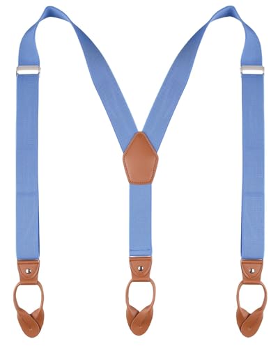 Image of Suspenders for Men Button End Adjustable Y-Back Elastic 47 Inches