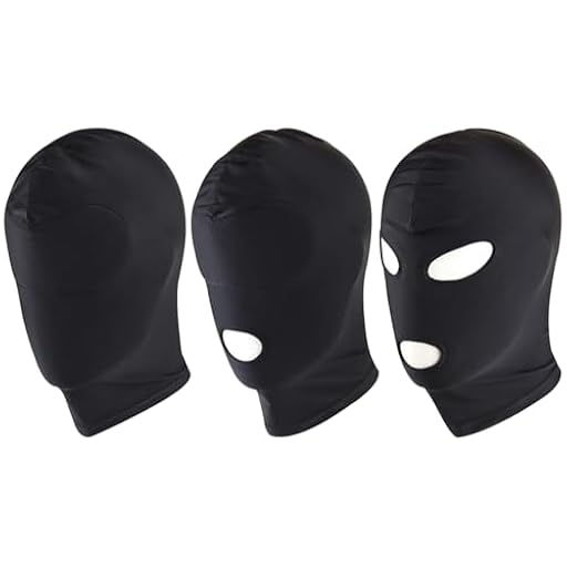 SYEYCW 3 Piezas Máscaras con Capucha de Cobertura Total, Negra Máscaras con Ojos y Boca Abiertos, Máscara con Boca Abierta, Unisex para Fiestas de Halloween, Disfraces de Cosplay, Noches de Carnaval | Ya disponible en tu tienda friki favorita! En mundofriki.es!