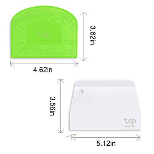Plastic Baking Scraper Dough Scraper Chopping Board Scraper Bowl Scraper Kitchen Backing Small Tool 2 Piece Set Green and White