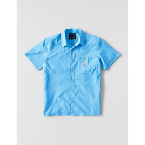 Carhartt Men's Force Sun Defender™ Relaxed Fit Lightweight Short-Sleeve Shirt, Tranquil Blue, Large