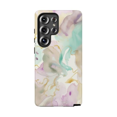 Coque Samsung S25 Ultra rigide brillante motif fluide abstrait aquarelle