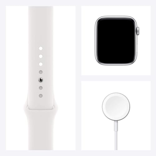 Apple Watch SE (GPS + Cellular, 40mm) - Silver Aluminum Case with White Sport Band (Renewed) by Apple - Used condition - Image 2