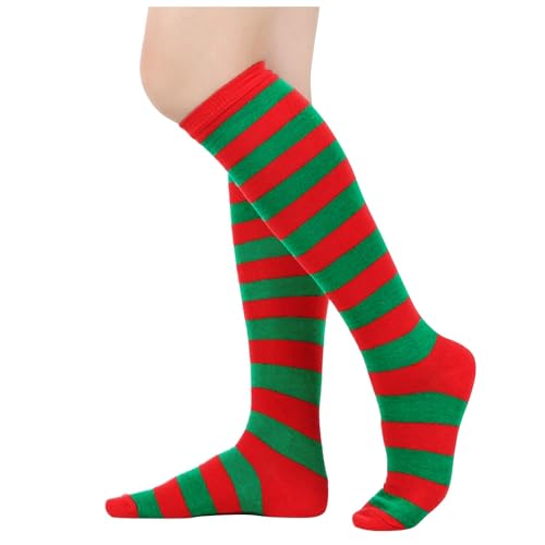 Genérico Calcetines Altos Mujer - Calcetín Largos Hasta La Rodilla Calcetines Largos Para Mujeres Y Niñas Calcetín A Rayas Calentador De Piernas