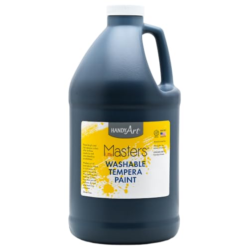 Handy Art Little Masters Washable Tempera Paint Black Half Gallon 64 oz