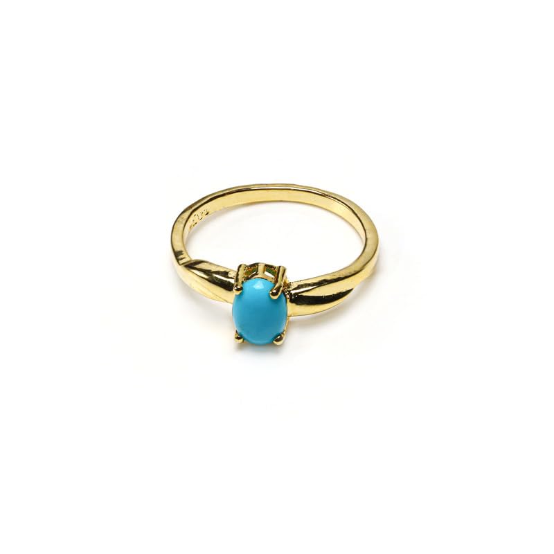 Bague faite à la main en argent 925 solitaire turquoise femme homme ajustable