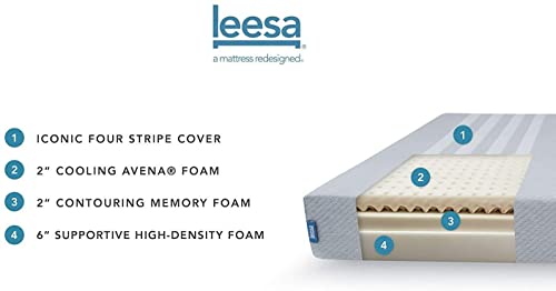 Leesa Original Foam 10" Mattress, Full Size, Cooling Foam And Memory Foam / Certipur-Us Certified / 100-Night Trial #TOP1