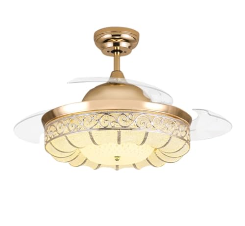 Luz de ventilador con aspas sigilosas de diseño moderno y mando